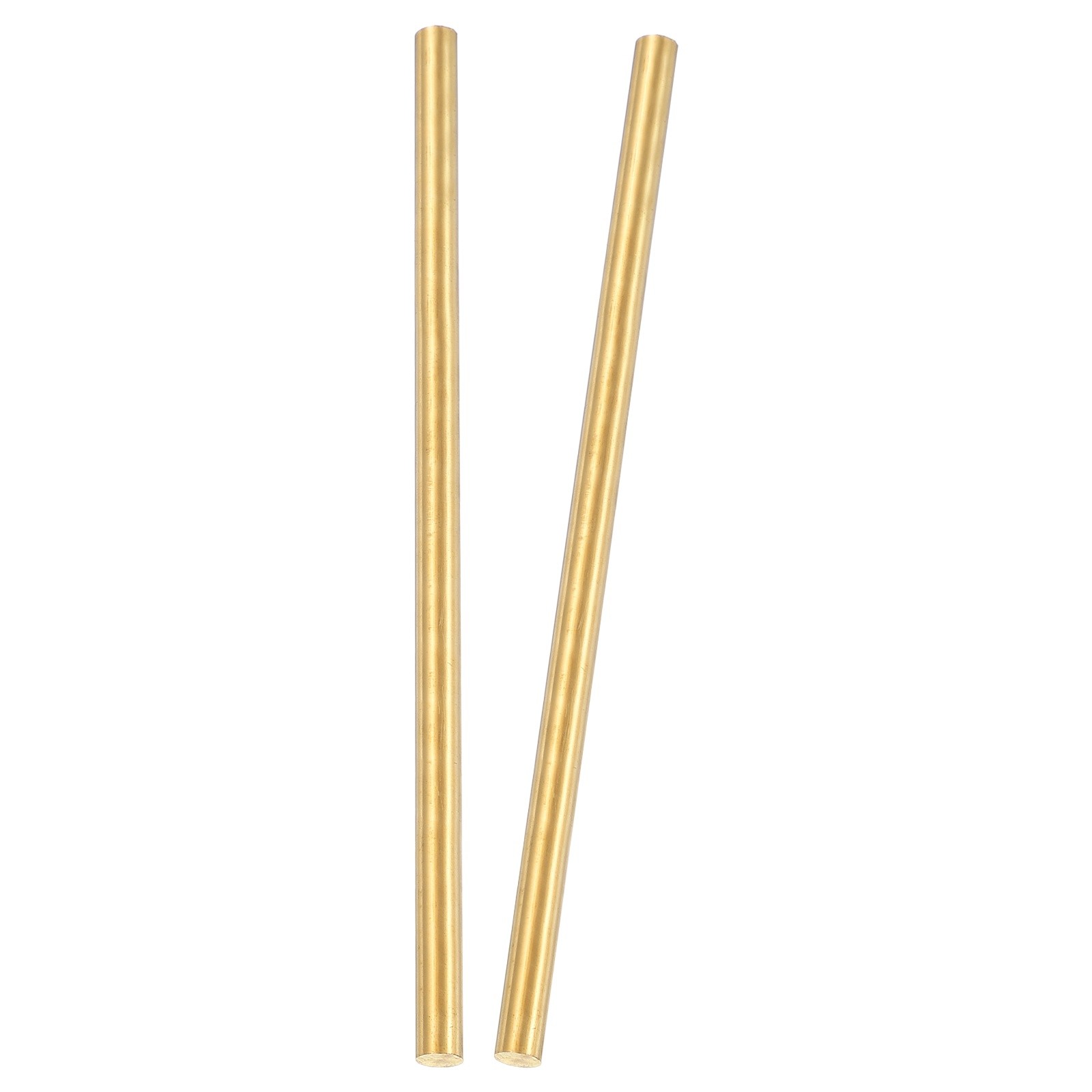 2Pcs, 5mm Dia. 12cm / 4.72 Inch Length Round Brass Rods Brassy