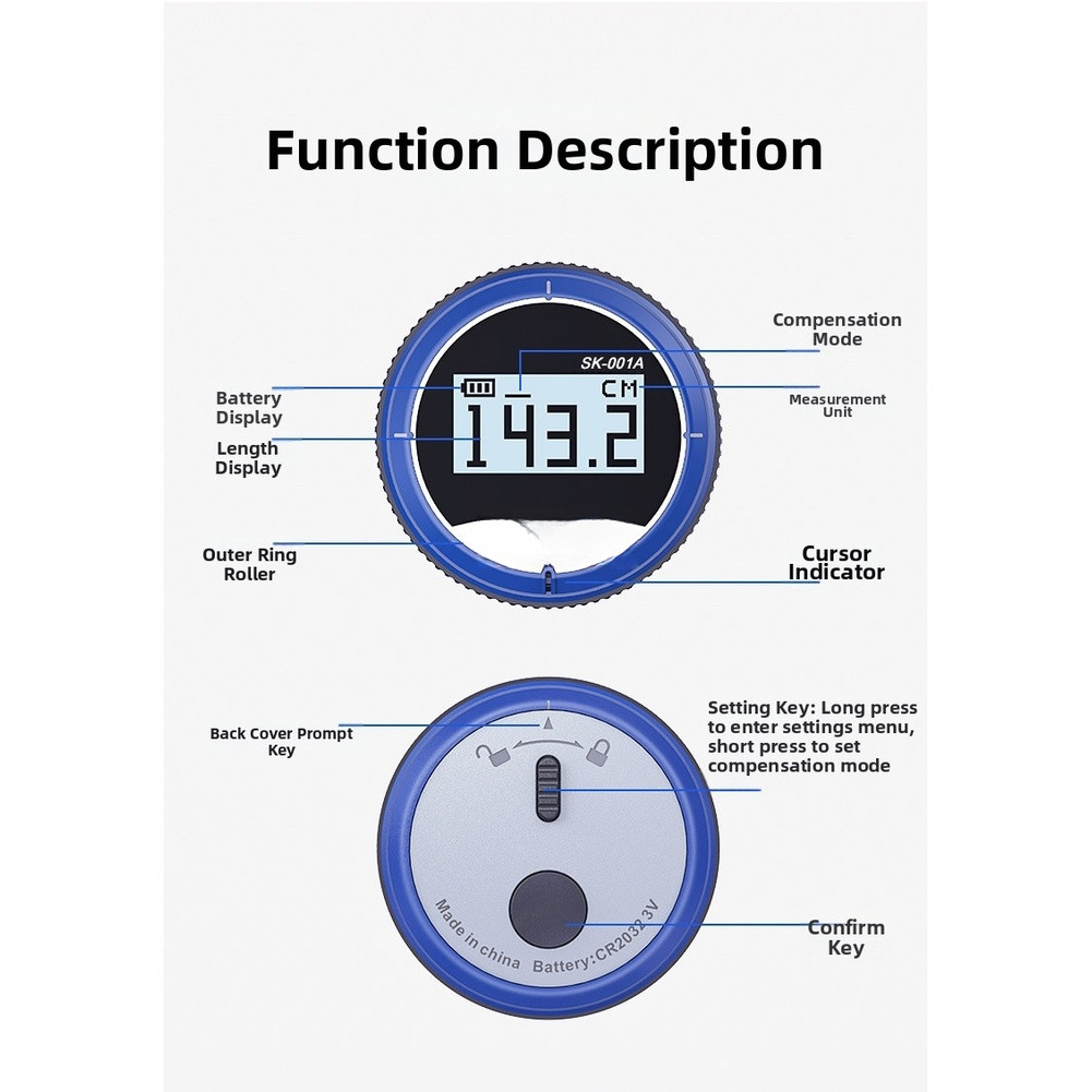 Electronic Measuring Tool Lightweight 34g for Field Use For Curve Straight Line