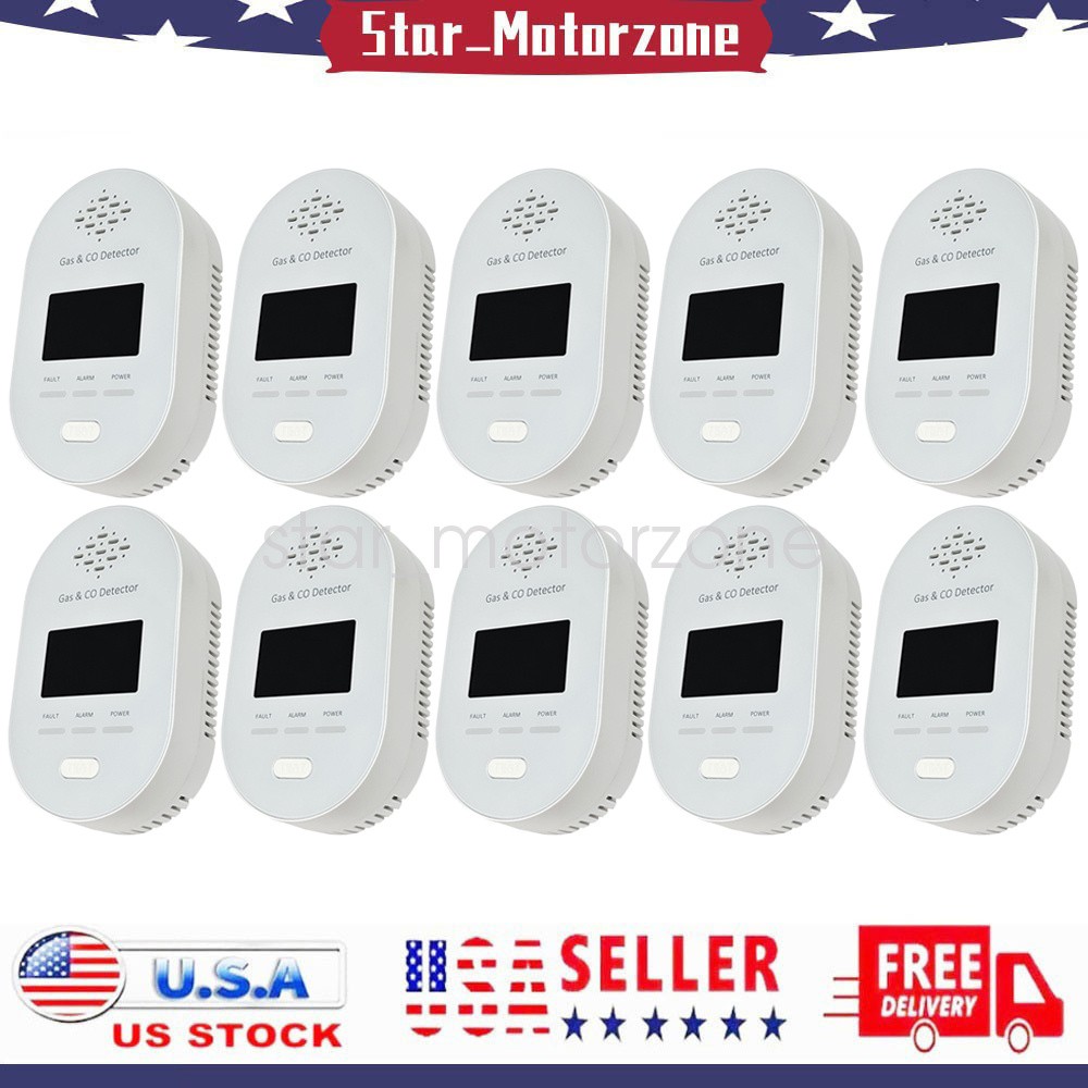 10-Pack Digital Gas Leak Detector Alarm Sensor Propane Butane Methane Catch