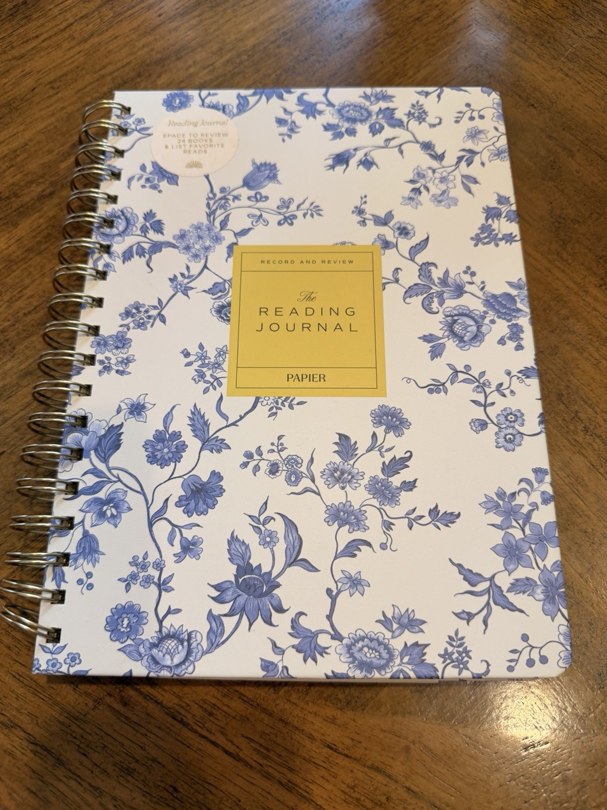 New Papier The Reading Journal Spiral Bound Floral Notebook
