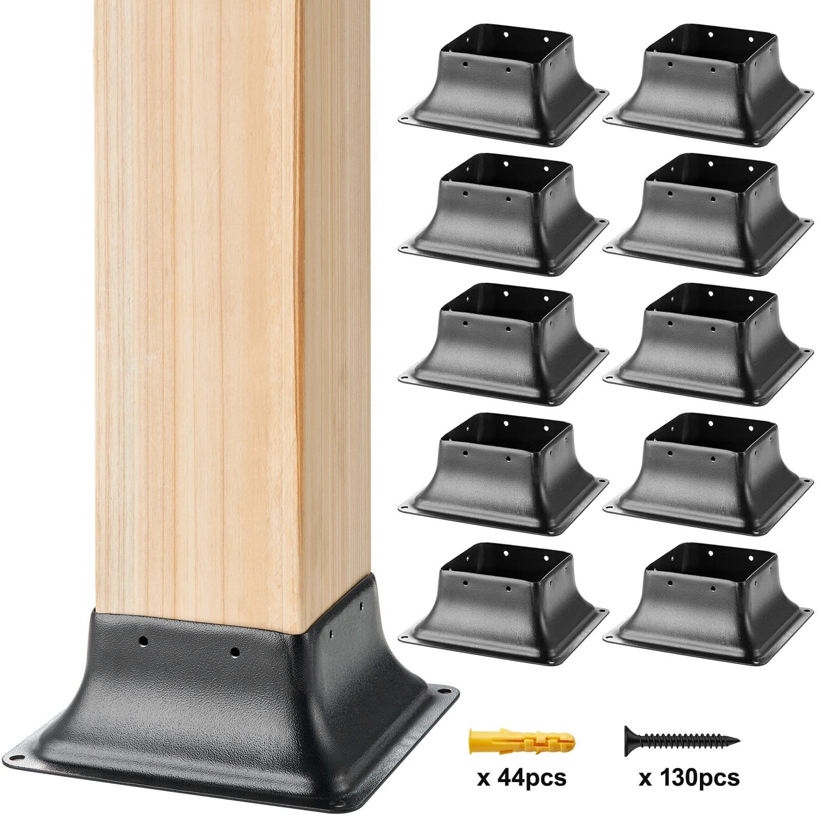 VEVOR 4×4 Post Base 10Pcs Heavy Duty Steel Wood Post Anchor Bracket Railing