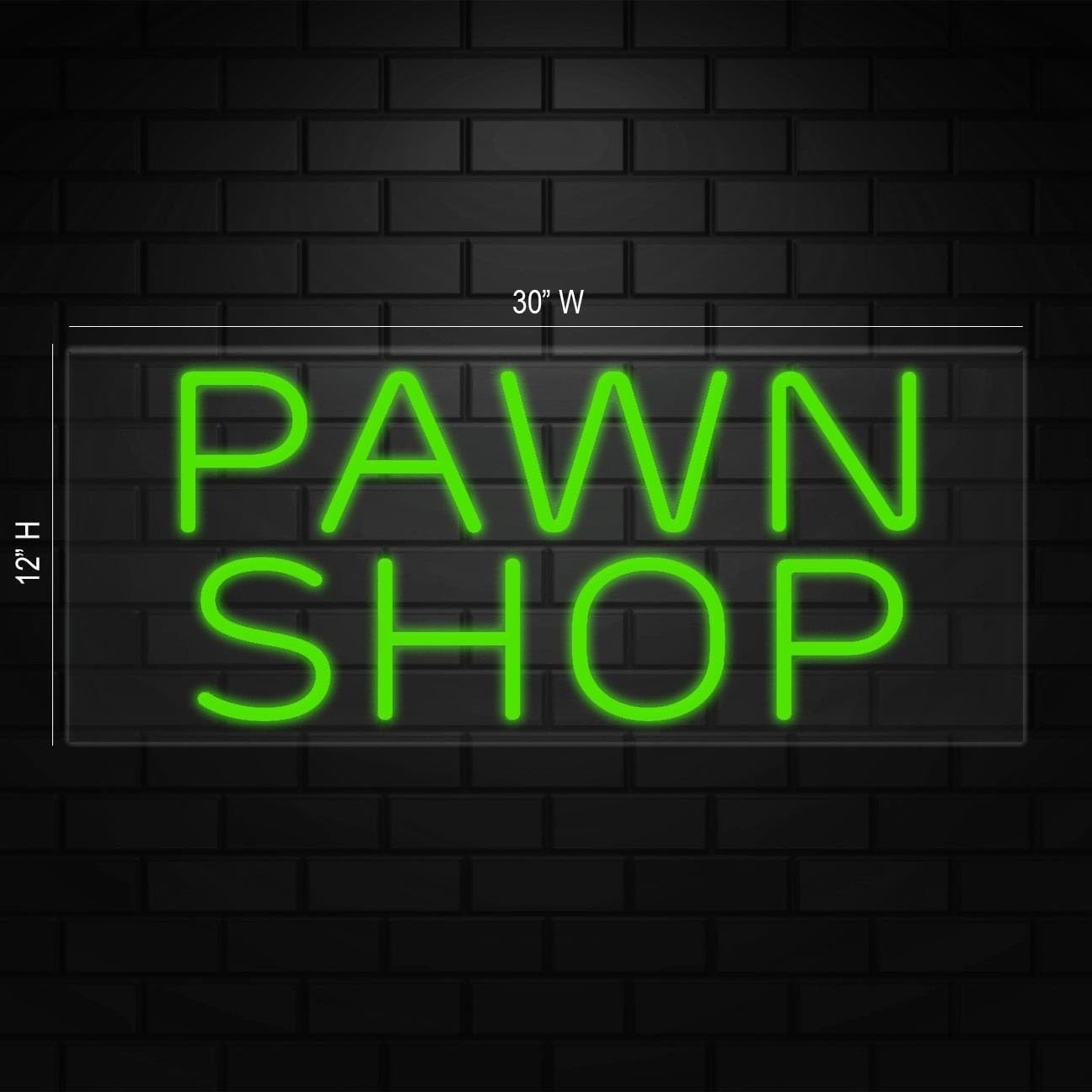 Pawn Shop Neon Sign for Retail Displays | LED Flex Neon | 30″W x 12″H x 1″D