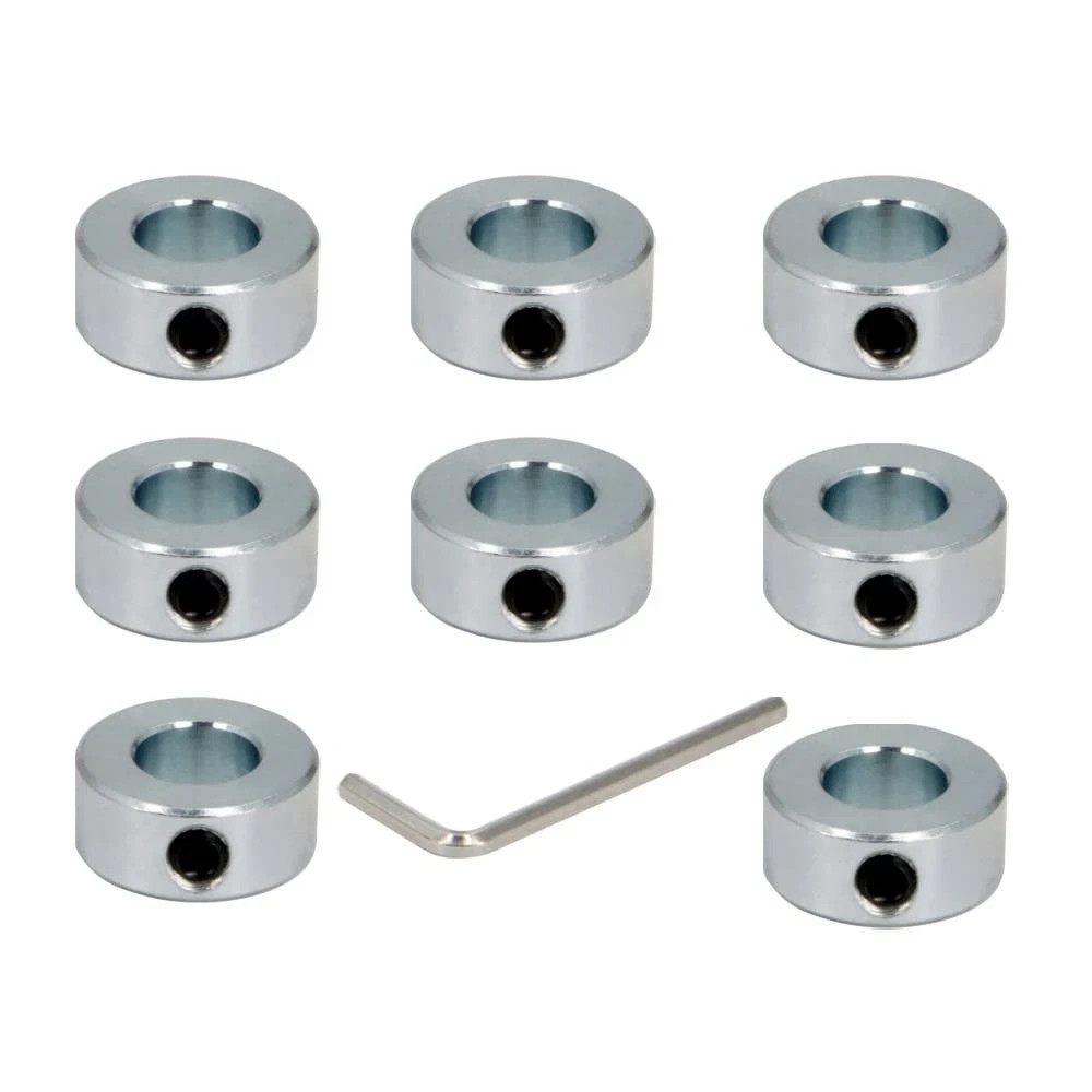 8pcs 1/2″ Bore Shaft Collar Lock Collar Zinc Plated Solid Steel with Set Screw