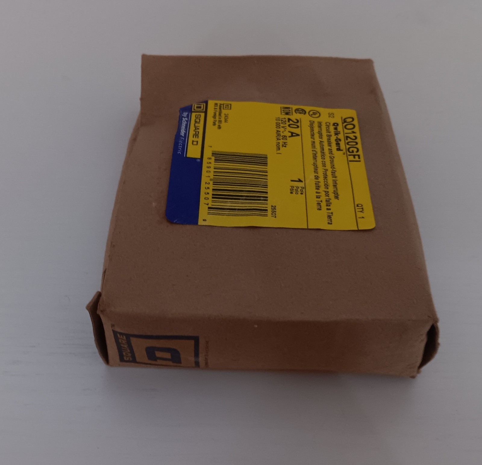 NIB – Square D – QO120GFI – Miniature Circuit Breaker, 20A, 1 Pole, 120Vac