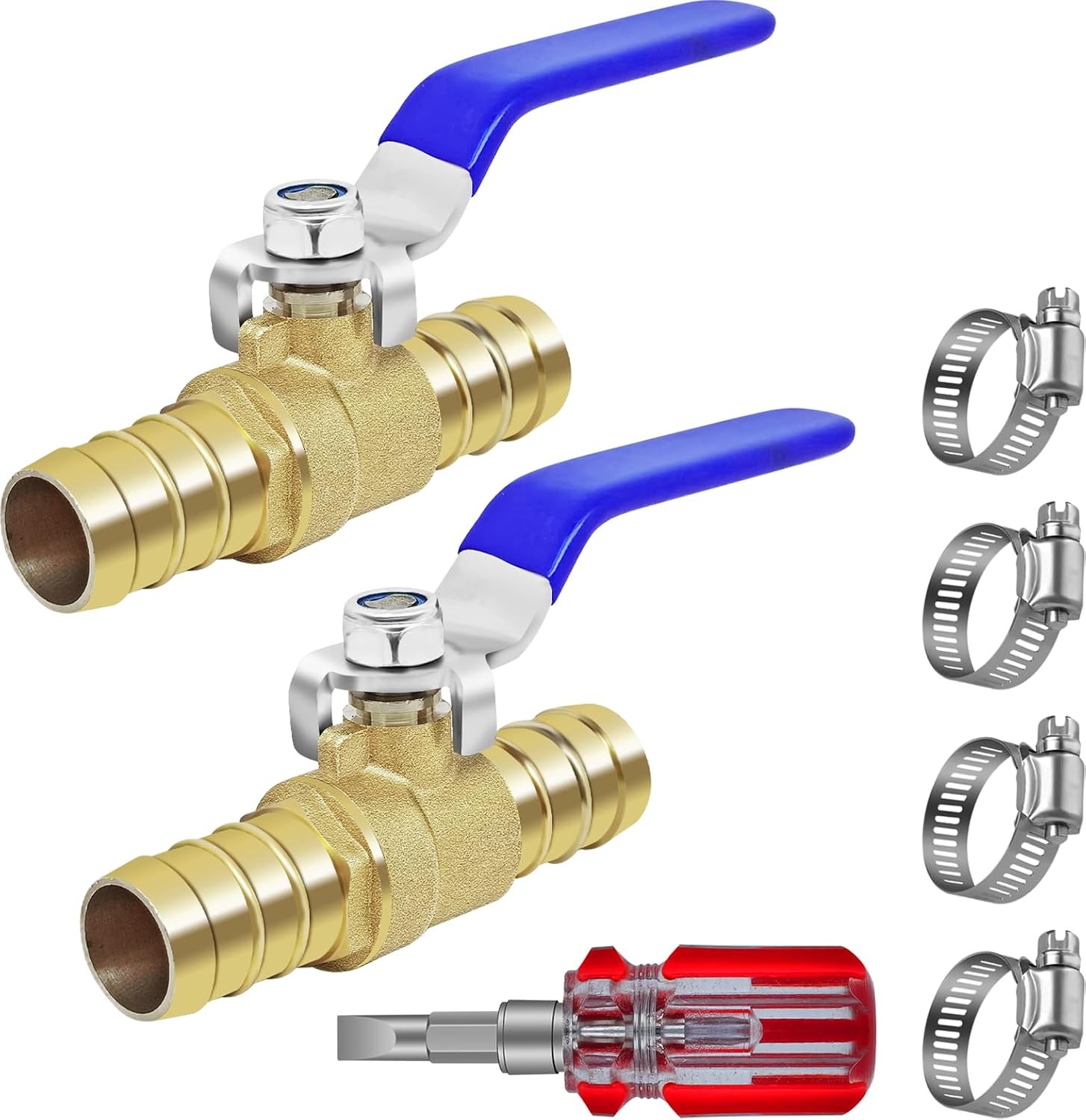 5/8» Brass Full Port Shut-off Ball Valve 2Pcs