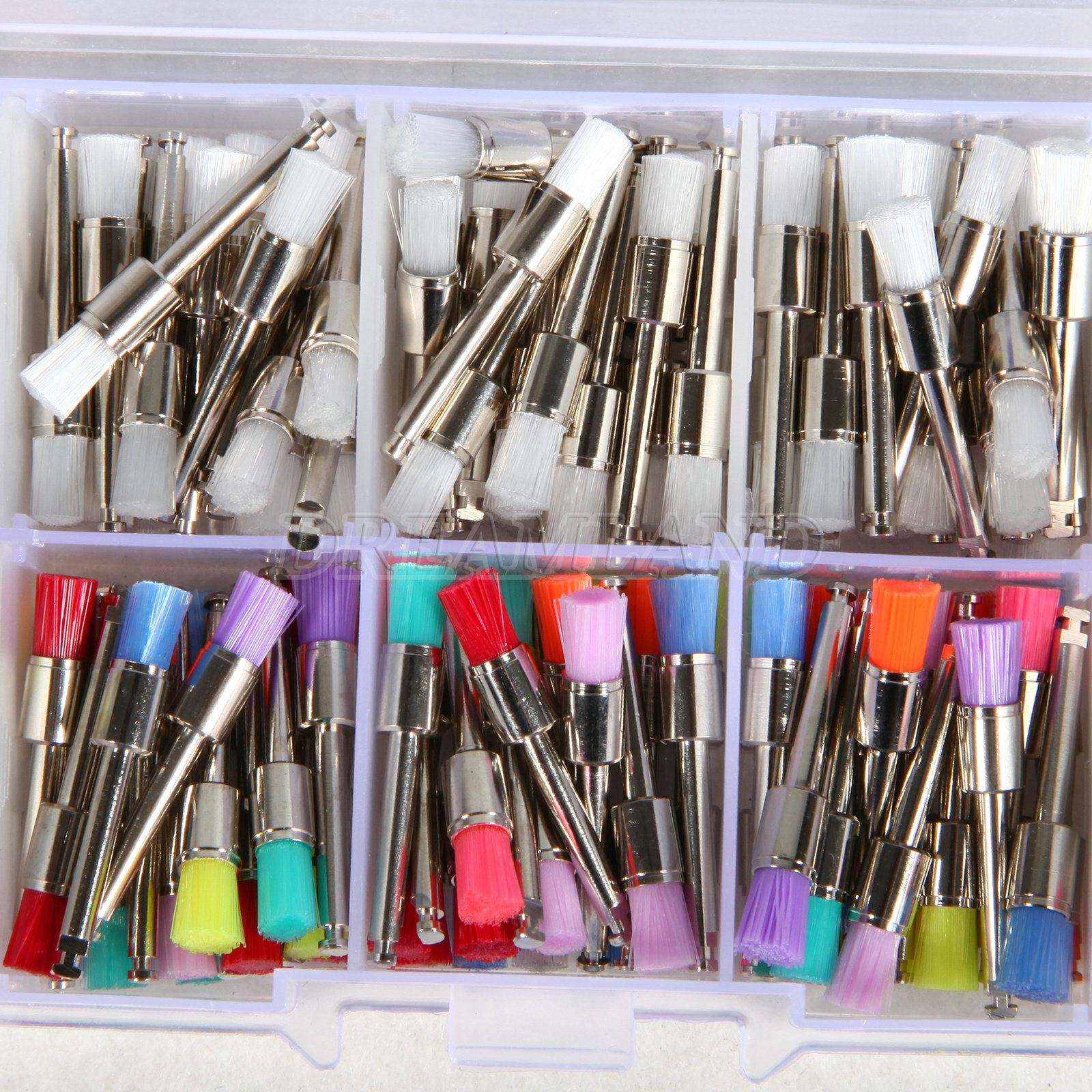 200Pcs Dental Nylon Materials Closure Flat Polishing Prophylaxis Brushes