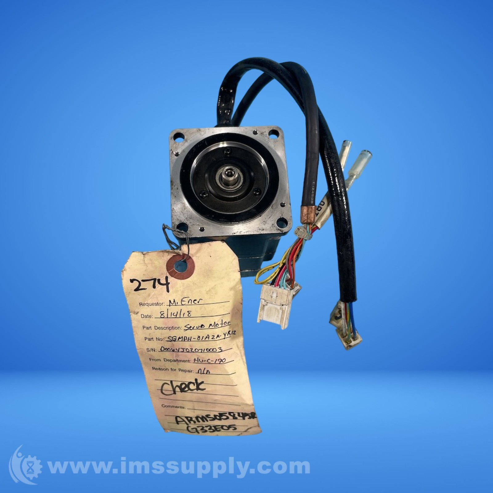 Yaskawa SGMPH-01A2A-YR12 AC Servo Motor RSIP