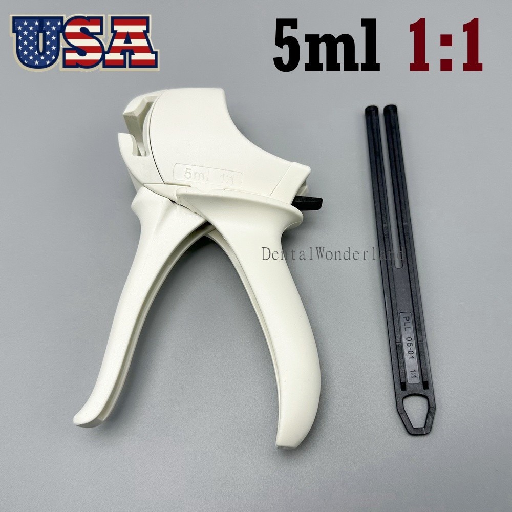Dental Impression Mixing Dispensing Gun Universal Delivery Dispenser Gun 5ml 1:1