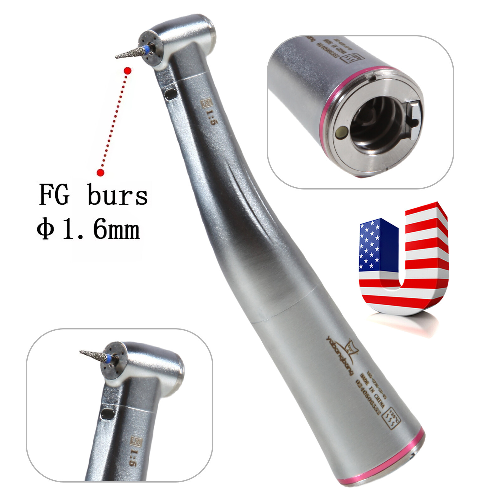 12PCS Dental White Stone High Speed Polishing Burs FG Flame Aluminum Oxide USA