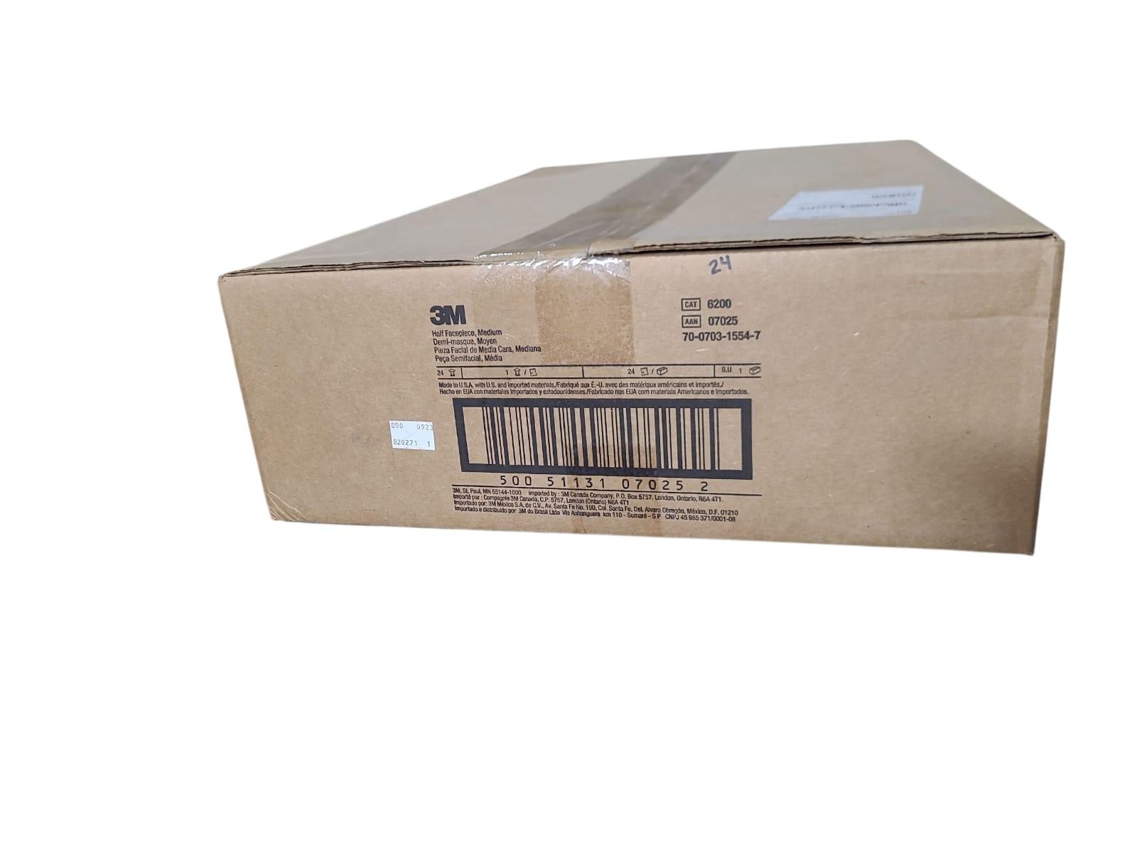 3M 6200 Reusable Respirator, NIOSH, Bayonet, 4-Point, Medium, (CASE OF 24)
