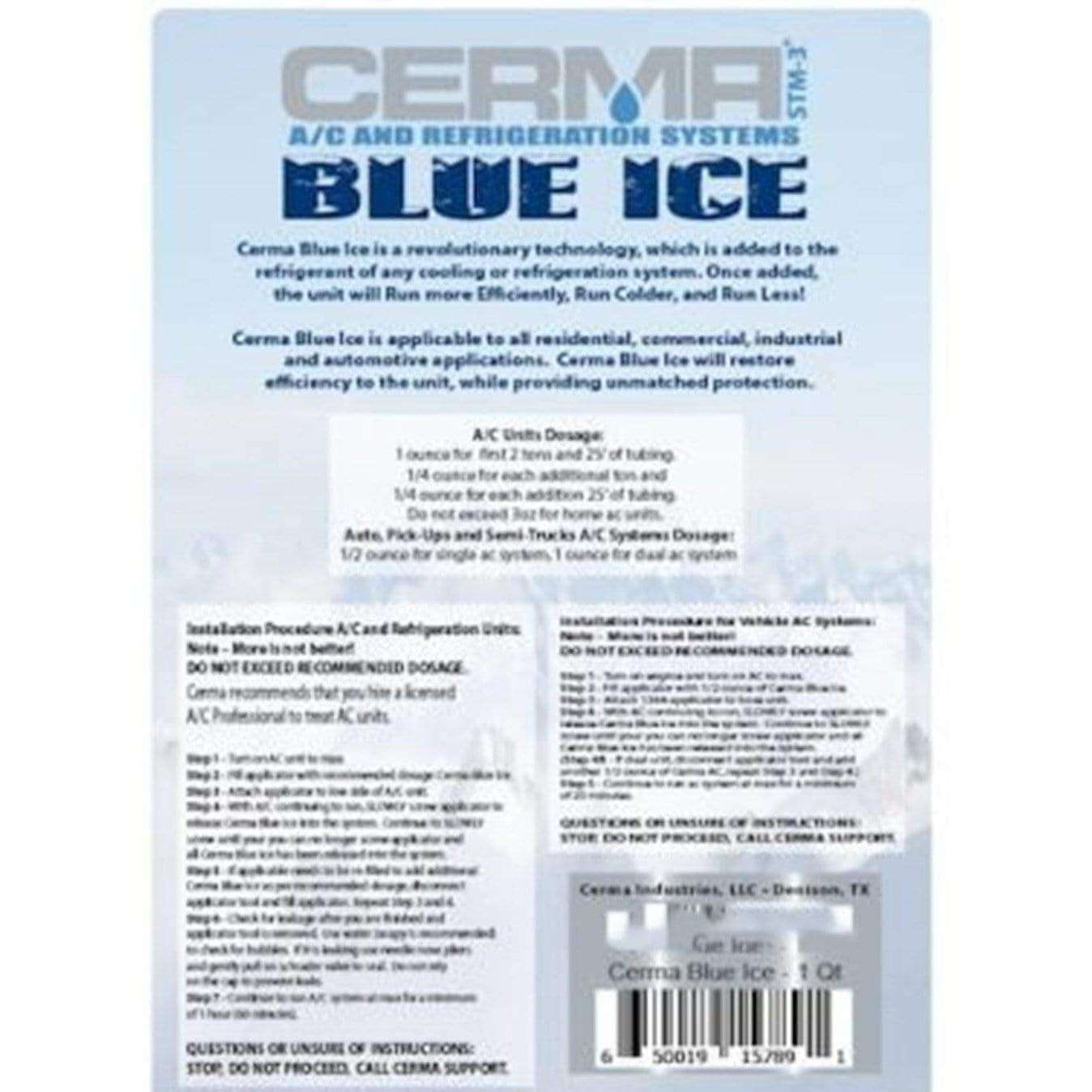 Cerma Blue Ice A/C Refrigeration Ceramic Treatment STM-3 SiC All Refrigerants