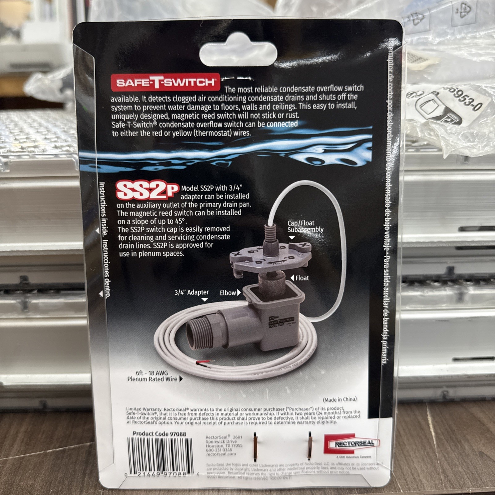 SAFE-T-SWITCH SS2P Condensate Overflow Shut-Off Switch – Brand New