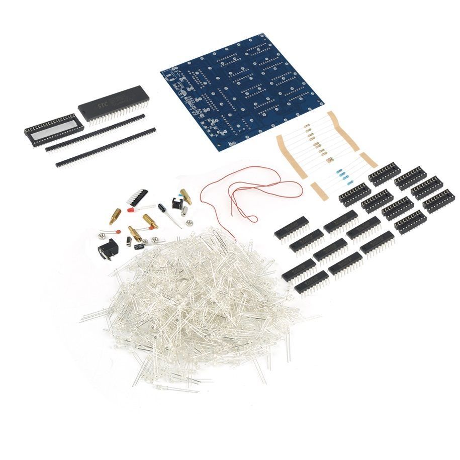 3D Light Squared DIY Kit 8x8x8 3mm LED Cube Blue Ray LED NEW