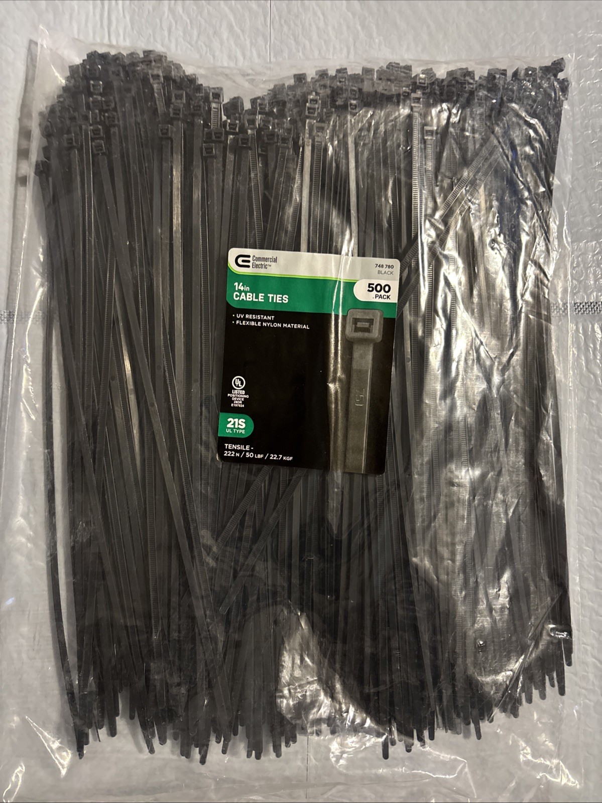 500-Pack 14” Cable Ties (Commercial Electric)