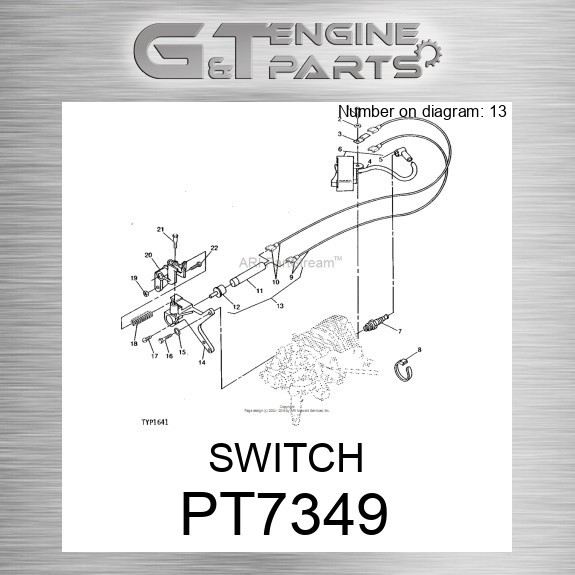 PT7349 SWITCH fits JOHN DEERE (Surplus Open Box)
