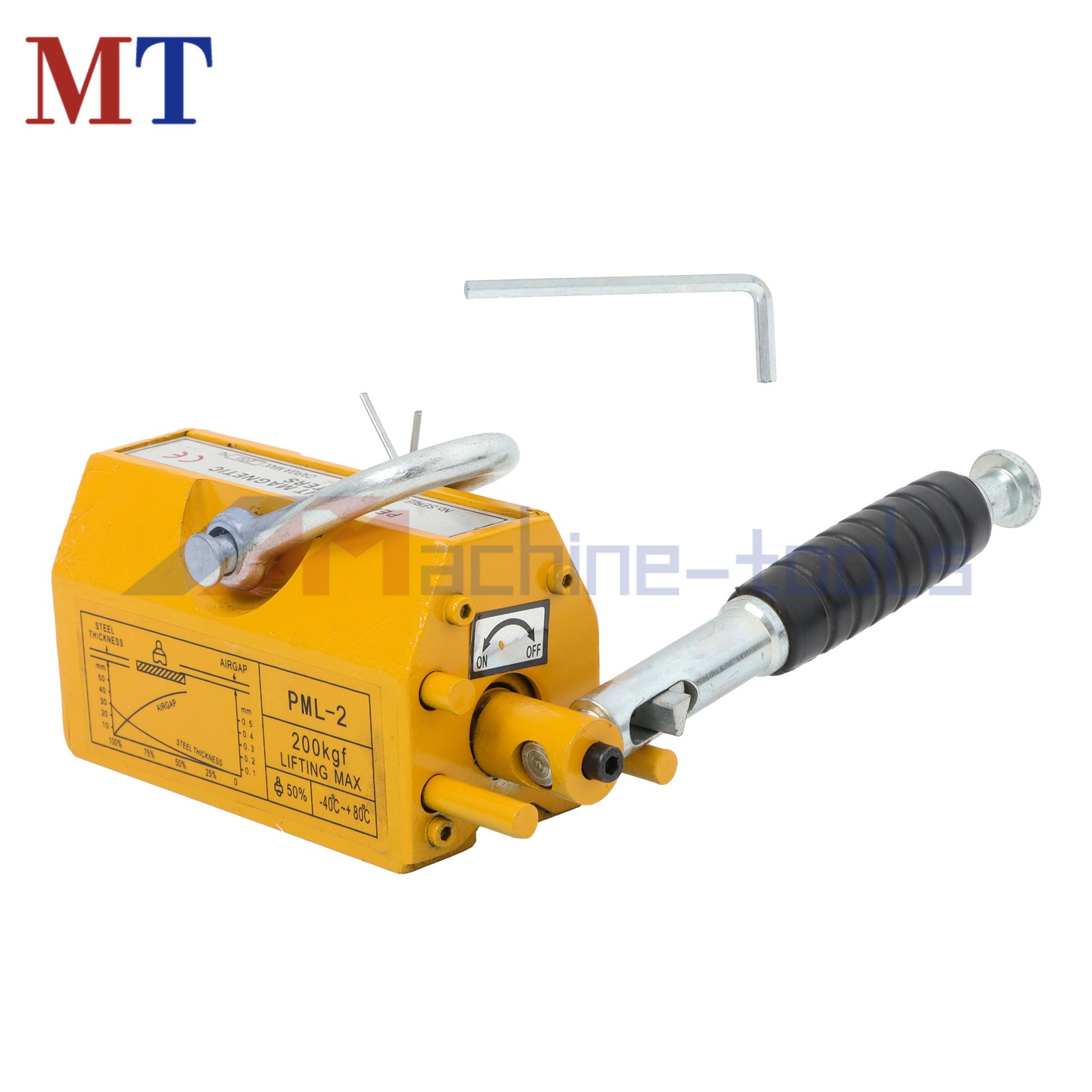 Permanent Magnetic Lifter 440 lbs/200 kg Capacity Yellow Lifting Magnet