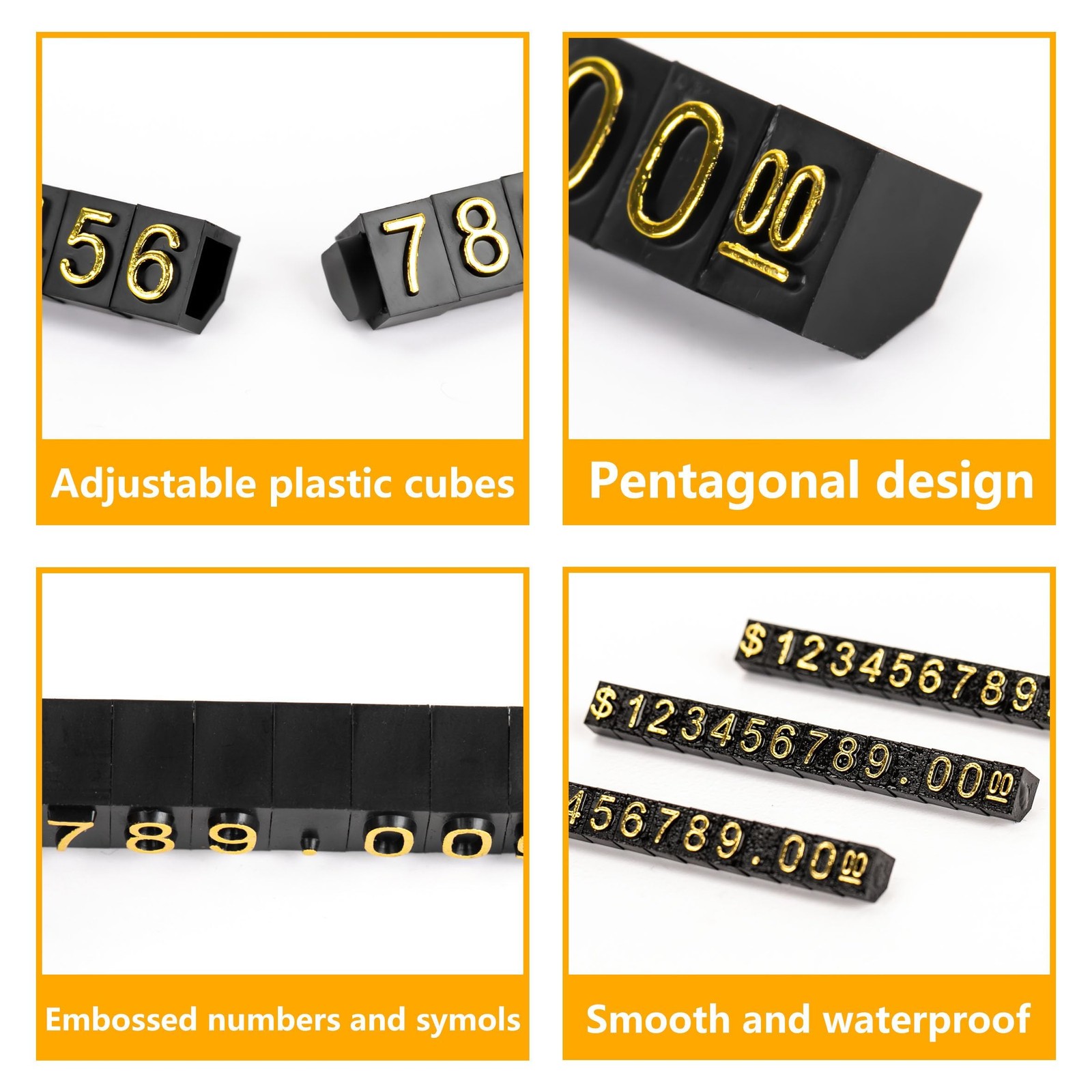 40 Sets Price Display Cube Adjustable Removable Mini Tag Number Letter Dollar…