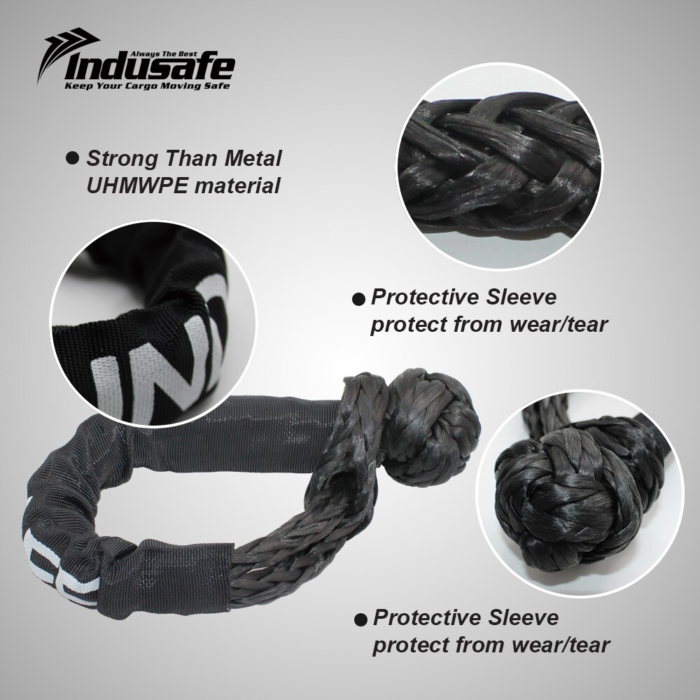Soft Shackle Synthetic Recovery Rope 2PCS 1/2″x22″ 56000lbs Break Strength