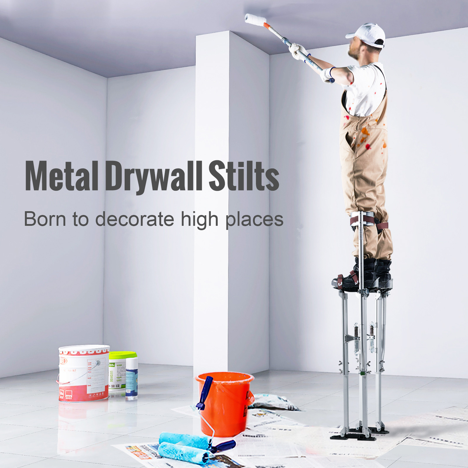 VEVOR 36-50 Inch Drywall Stilts Aluminum Tool Stilt for Painting Painter Taping