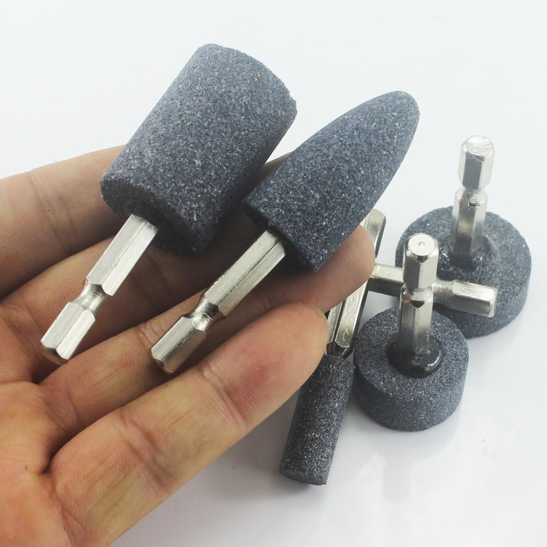 Luo ke 6 Pcs Rotary Grinding Stone, 1/4» Hex Shank Abrasive 6 millimeters