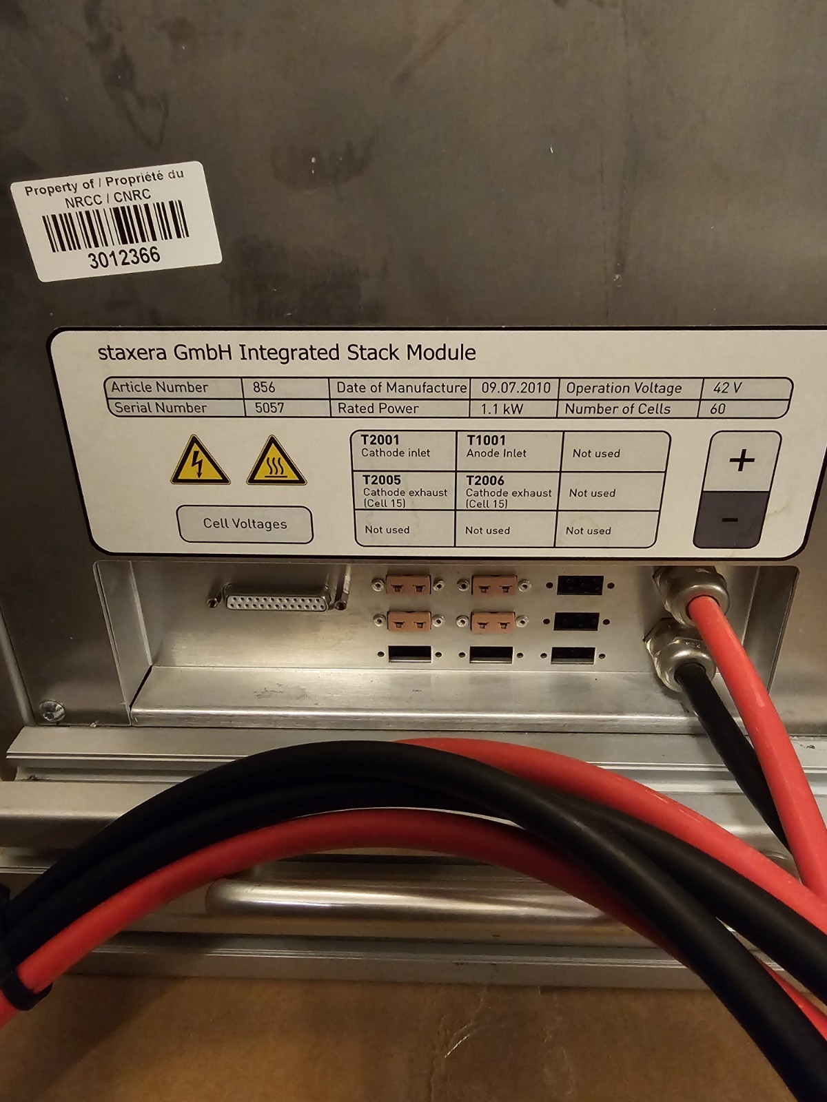 Staxera SOFC Integrated Stack Module 1.1kW Solid Oxide Fuel Cell 60 Cells Mk200