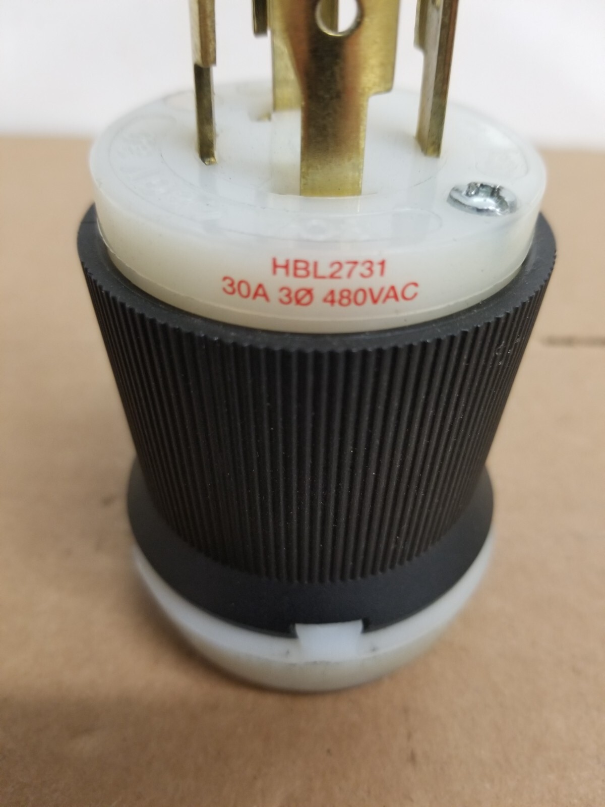 Hubbell HBL2731 InsulGrip Twist-Lock Plug 30A 3 Ph 480VAC 3 Pole 4 Wire GRND