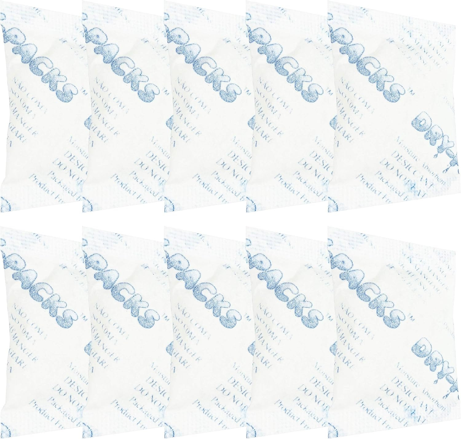 Food Grade Silica Gel Packets, 3g Moisture Absorbers for Food Preservation, 10 P