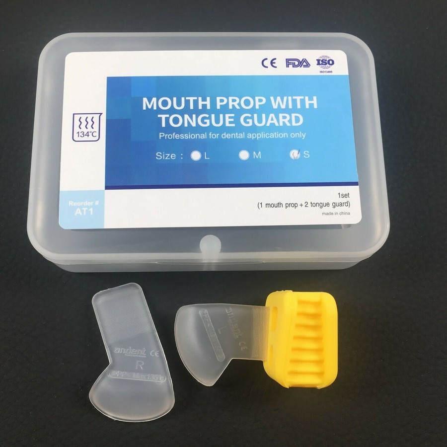 Dental Silicone Mouth Prop Latex Bite Block with Tongue Guard Mouth Prop S/M/L