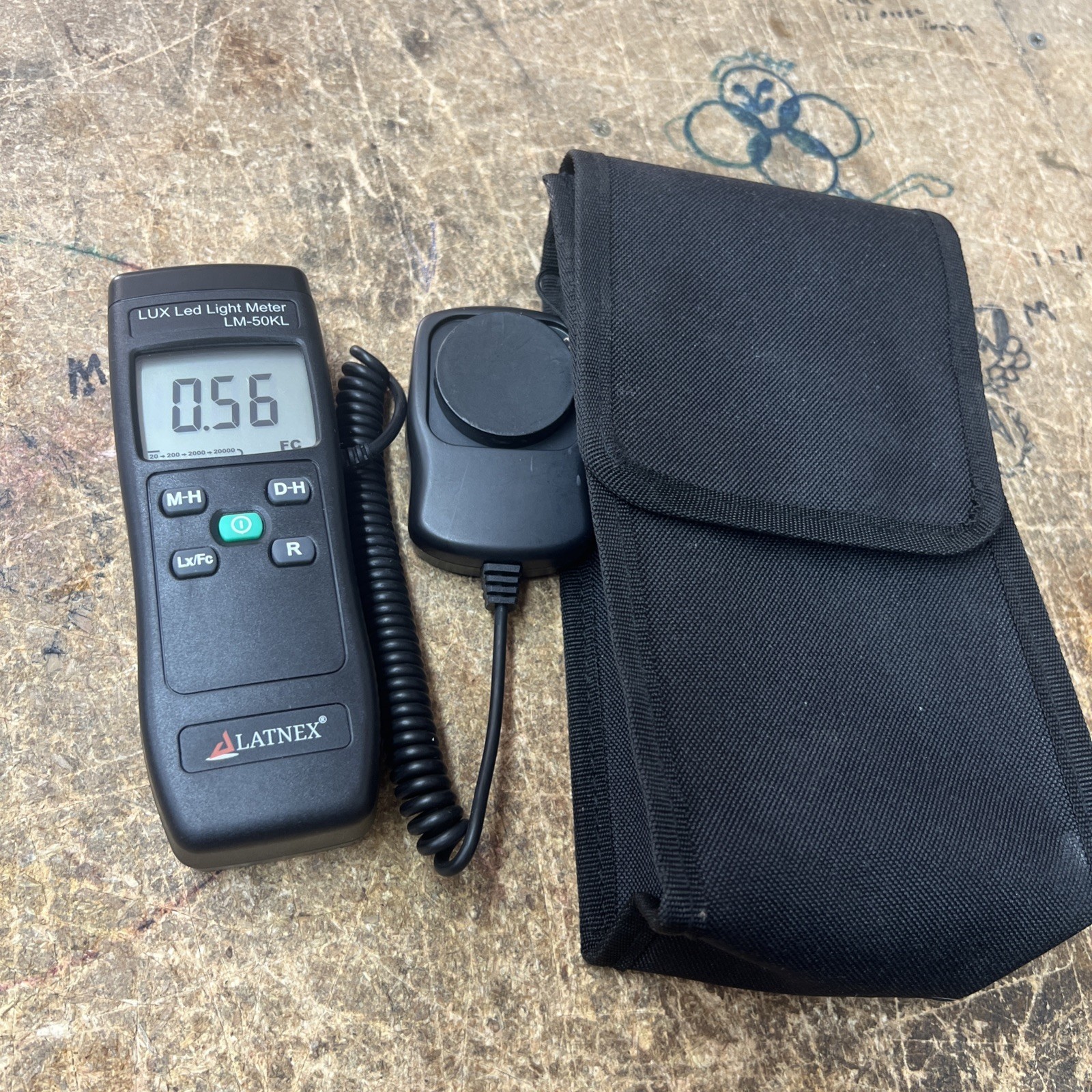 LATNEX Light Meter LM-50KL Measures Lux/Fc LED Fluorescent Industrial Household