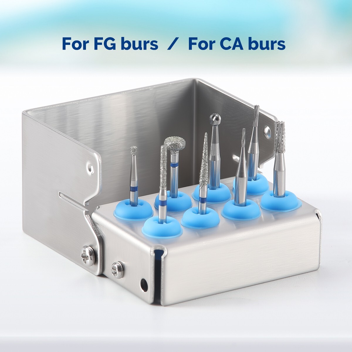 AZDENT Dental Diamond Polishing Burs FG 1.6mm/ 8/30 Holes Burs Holder Sterilizer