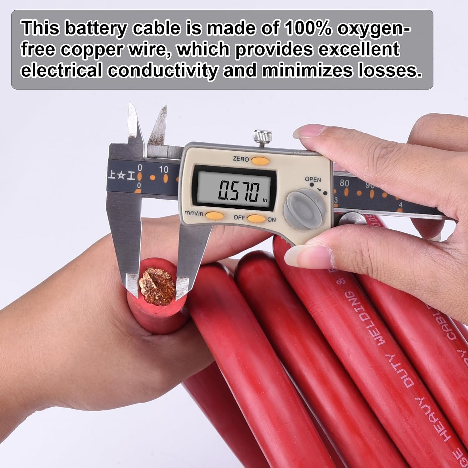 4/0 Battery Cable, 5FT Red + 5FT Black 4/0 Welding Cable, Stranded Oxygen-Free P