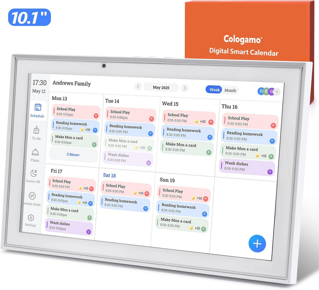 Smart Digital Calendar & Chore Chart, 1920 * 1080P Full HD Touchscreen 10.1 inch