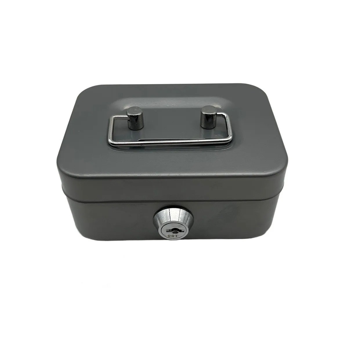 Small Cash Box with Money Tray and Lock, Metal Cash Lock Box with Key