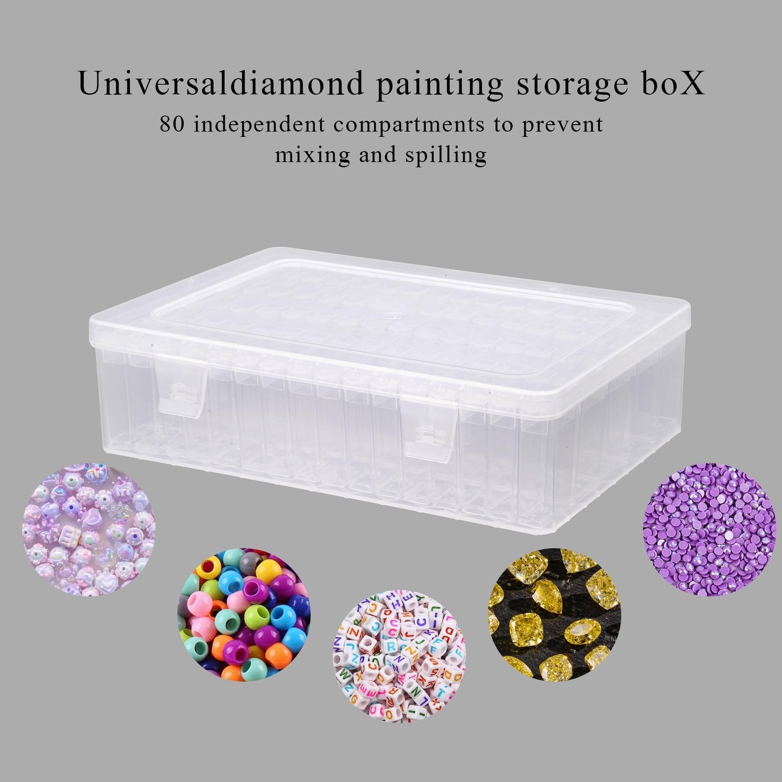 Diamond Painting Storage Containers with Lids – 80PCS Portable Transparent Pl…