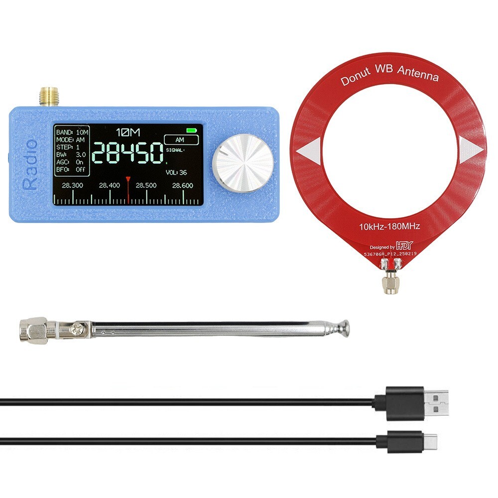 SI4732 Portable Radio 0.5-108MHz LSB USB Mini Pocket Radio 1.9-inch IPS Display