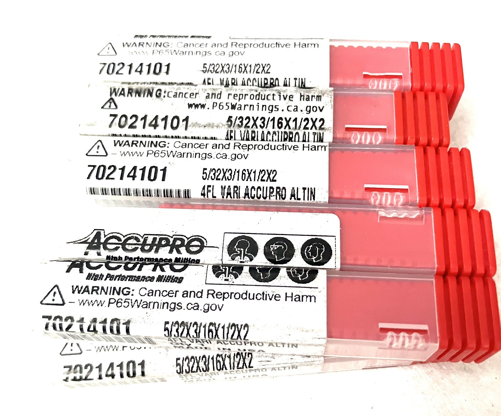 10PC Accupro 5/32″ 4FL Square End Mill Solid Carbide AlTiN 70214101 NEW