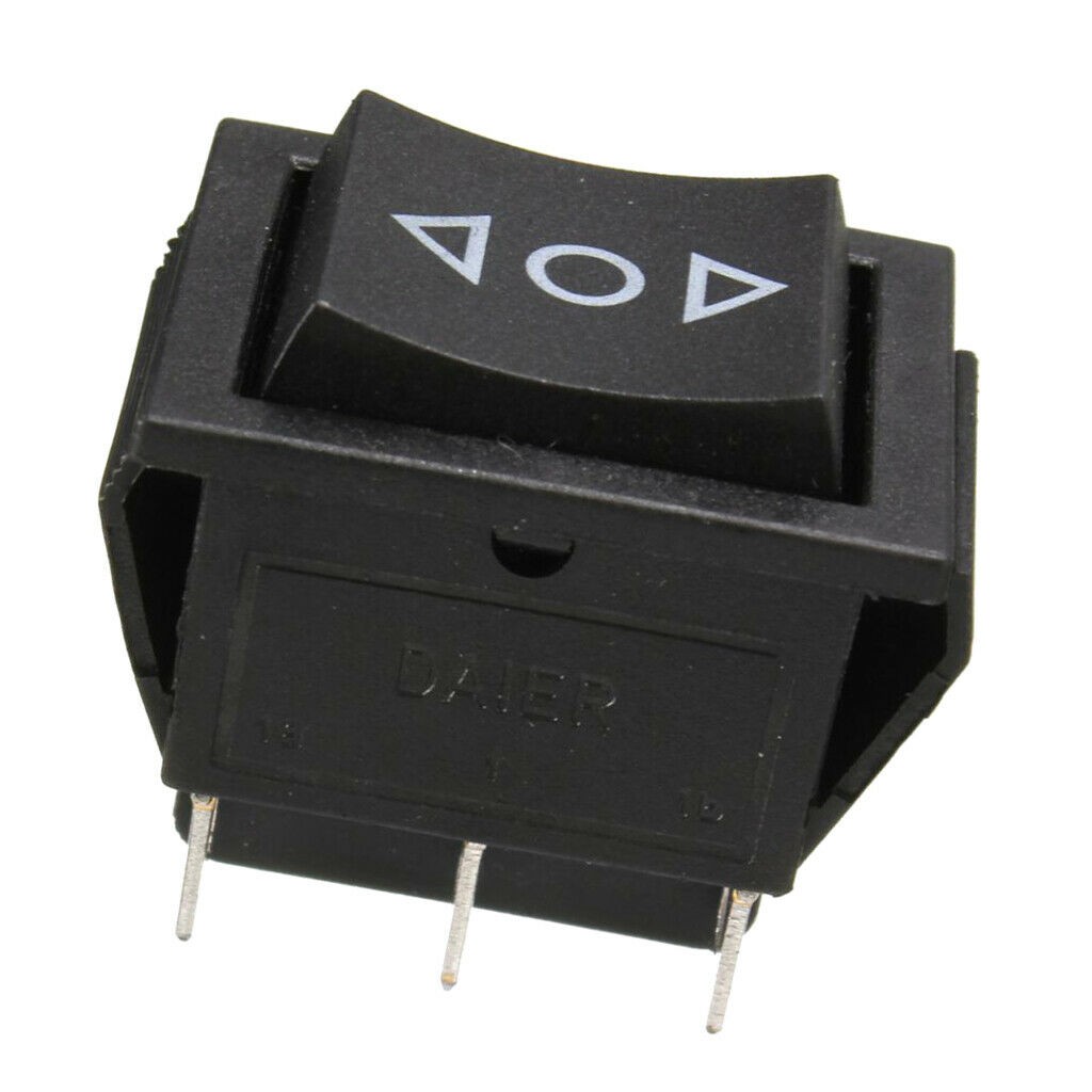 Latching Rocker Switch DPDT 6-Pin 16A 250VAC/20A 125VAC Up/Down On-Off-On Black