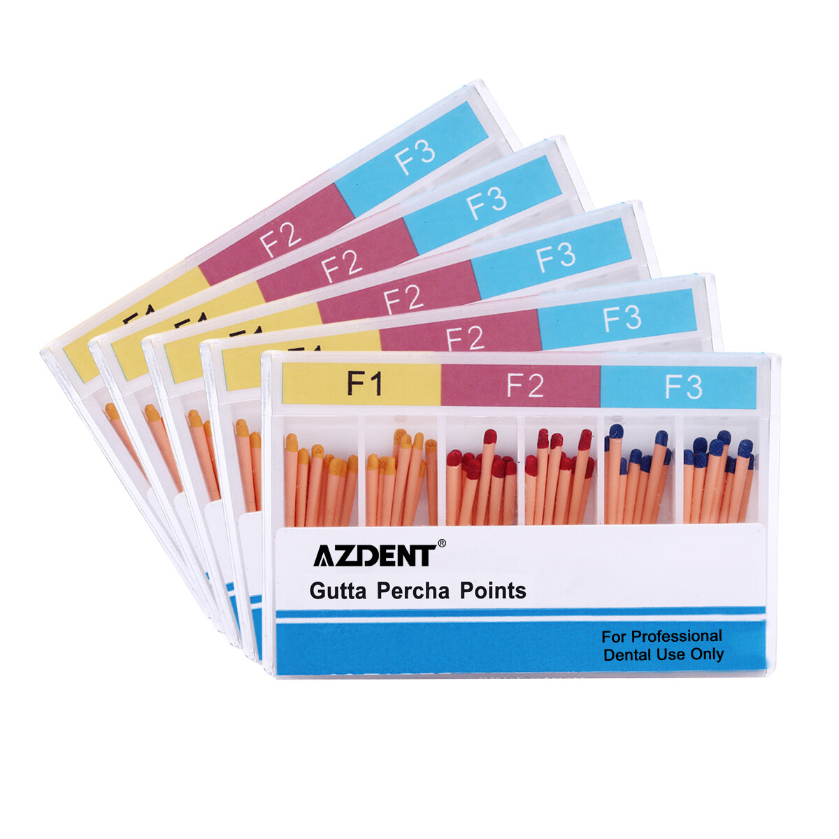 10X Dental Endo Gutta Percha Points F1 F2 F3 Root Obturating Points Colour-coded