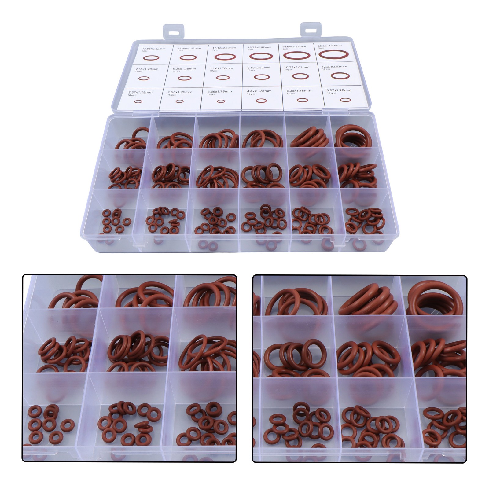 180 Pcs O-Ring Brown Metric FKM O-Ring Kit Fit High Heat Applications