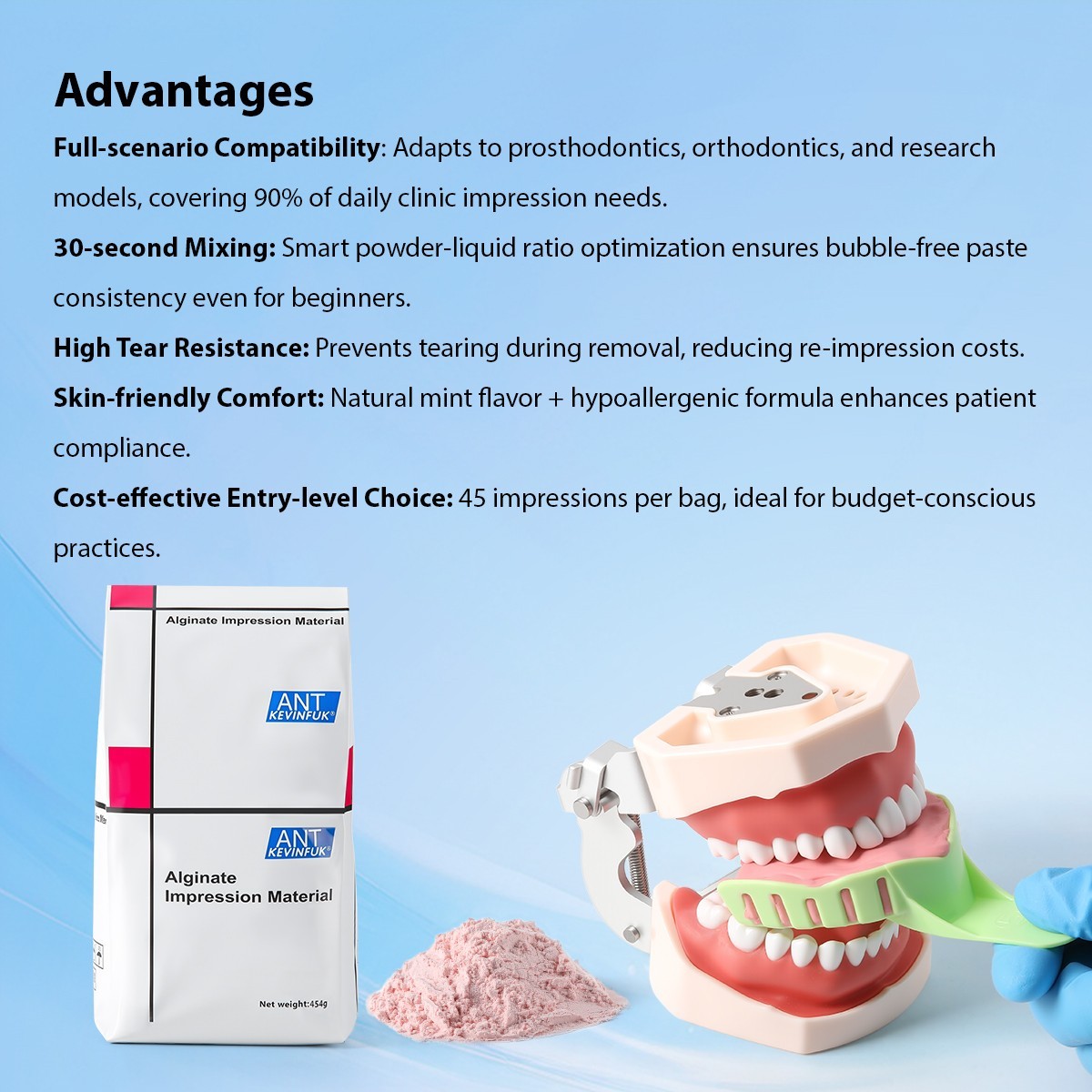 6 x Dental Chromatic Normal Set Dust Free Impression Material Alginate Dental