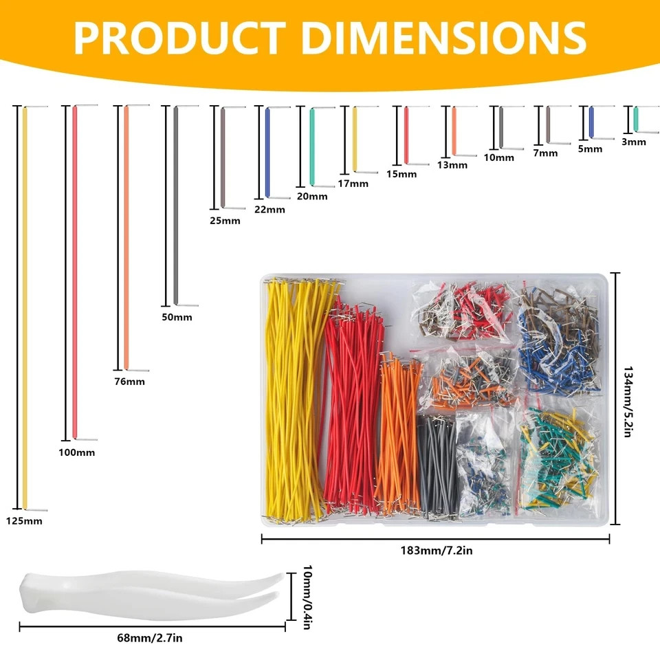 840 Pcs Breadboard Jumper Wires Kit, PCB Breadboard Jumper Wire Cables, Solde…