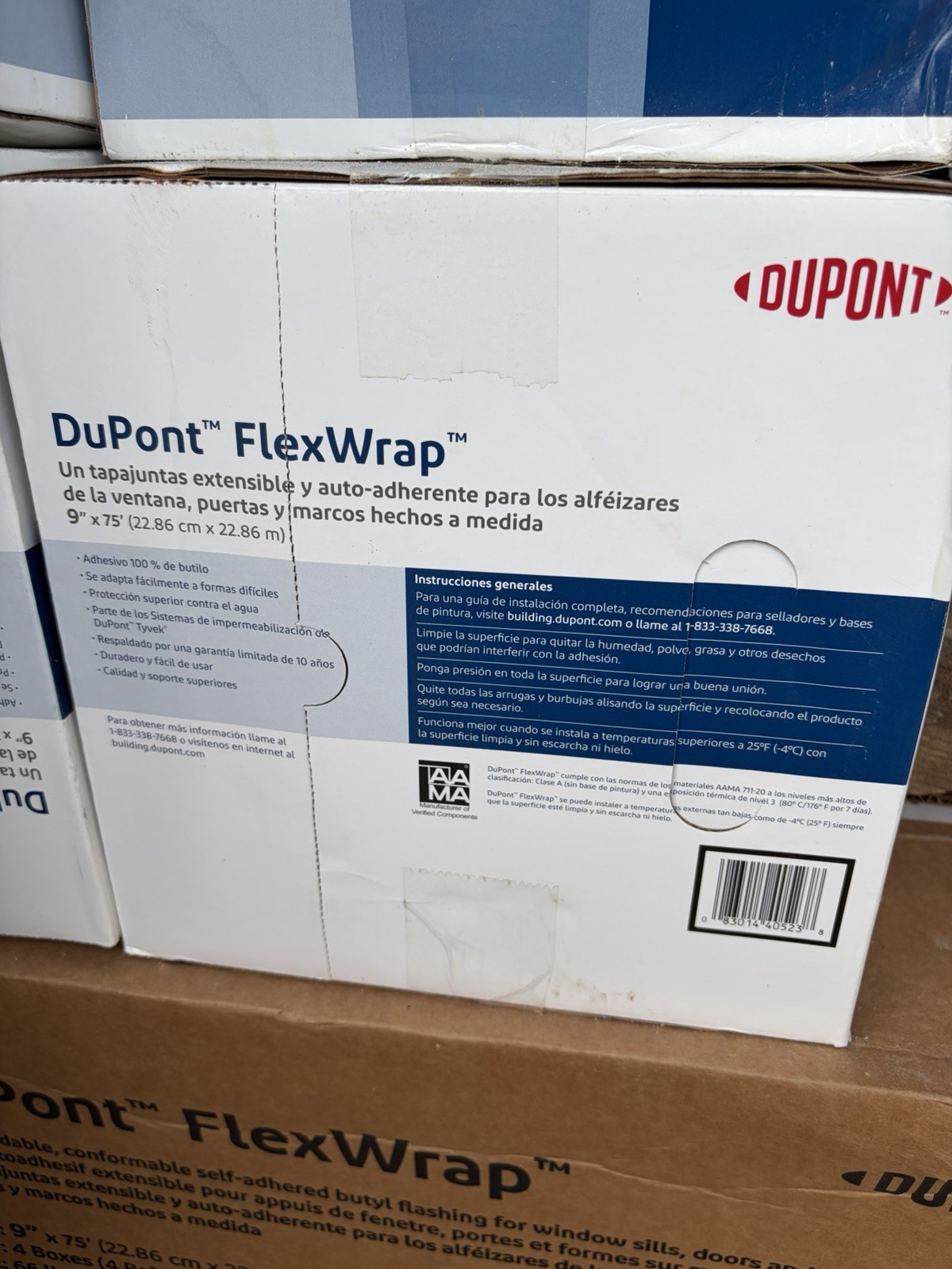 DuPont FlexWrap Self-Adhesive Extensible Tape for Windows Doors 9″ x 75′