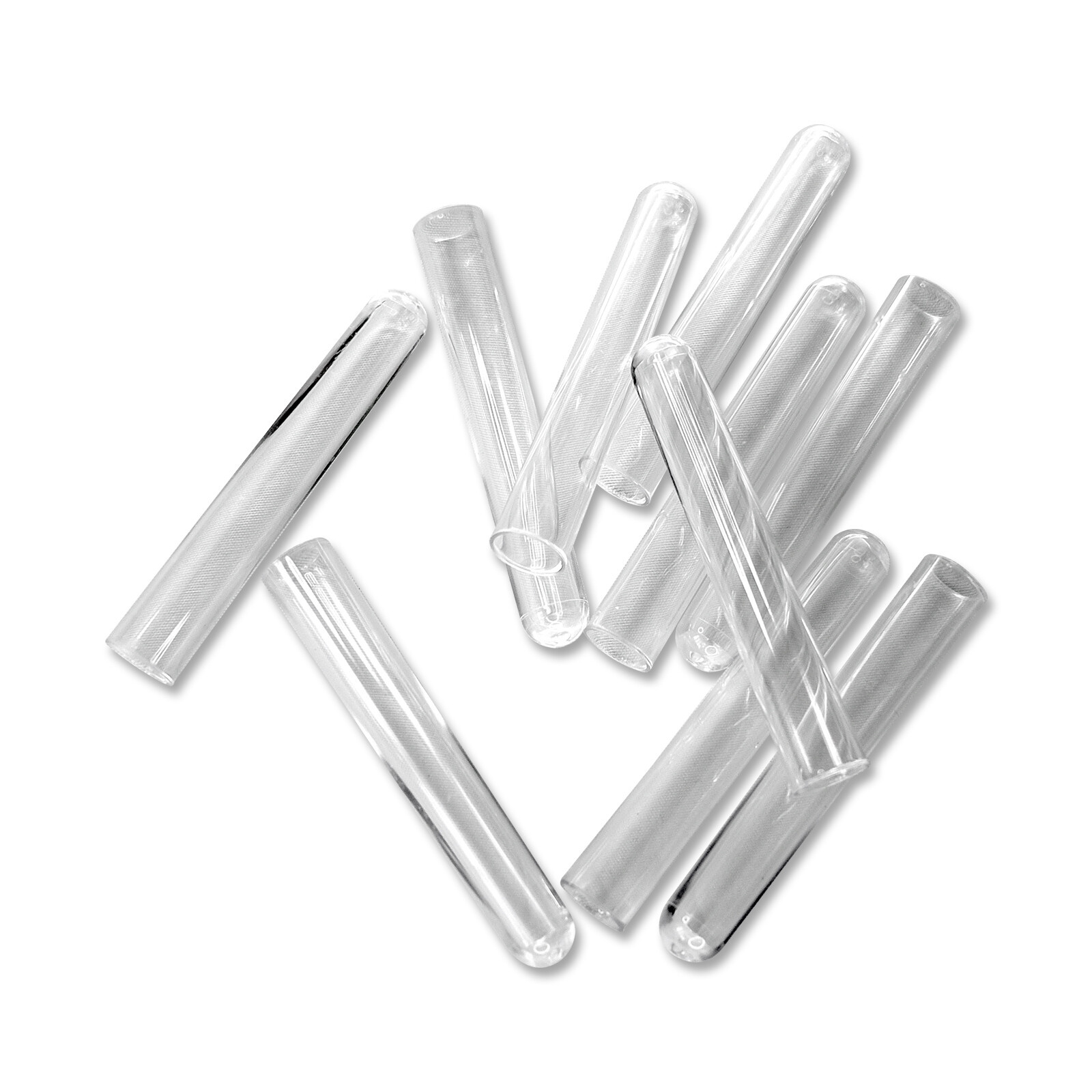 CLEAR POLYSTYRENE TEST TUBES: 16X100MM, RIMLESS, EXP 09/2028