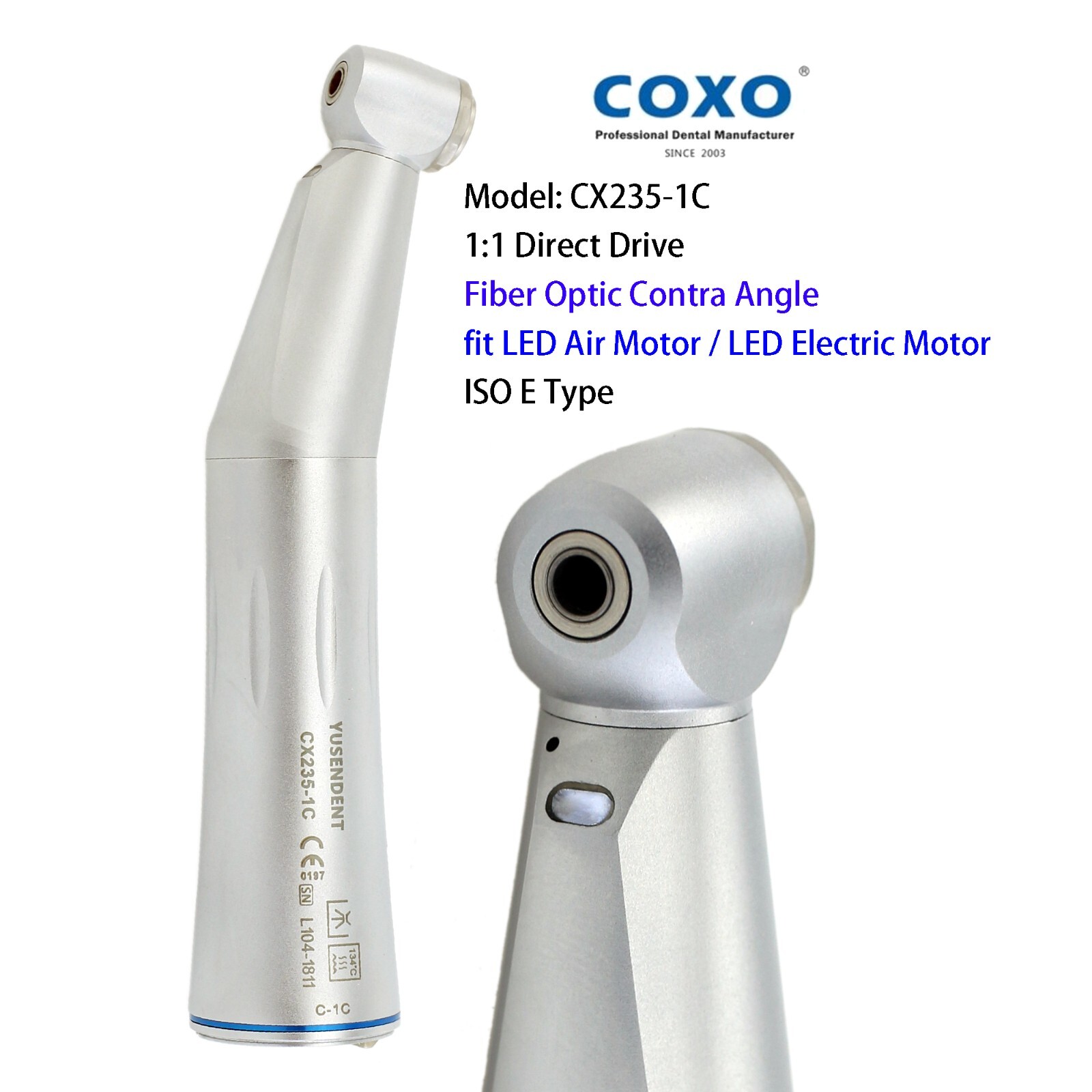 COXO Low Speed Contra Angle Dental Electric Handpiece Fiber Optic CX235 NSK X25L