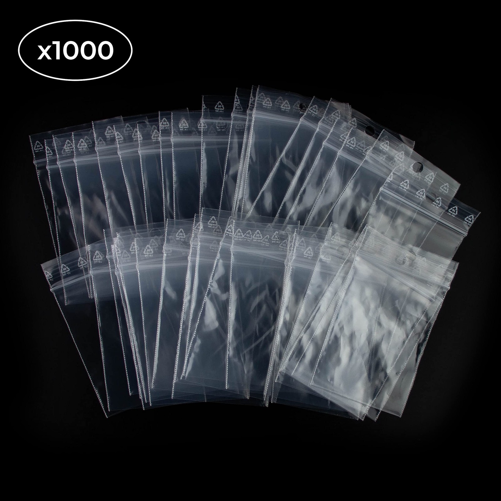 1000 Bags with Zipper, Resealable, Transparent, for Food M…