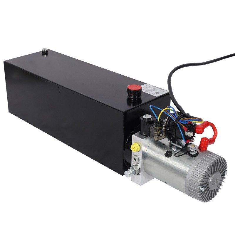 Hydraulic Pump 15 Quart Single Acting Dump Trailer Pump Power Unit 12V DC SAE#6