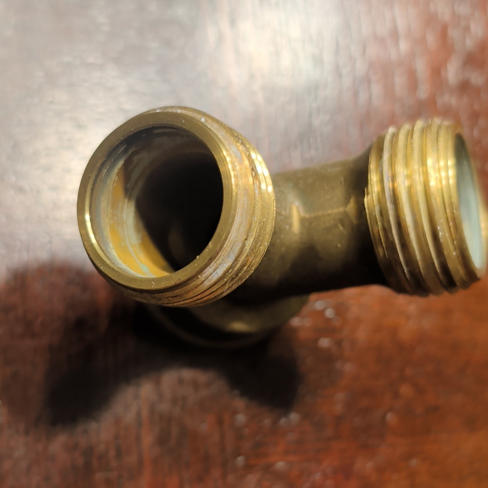 Brass Y Adapter Fitting, Threaded 3-Way Connector, 2 Male Threaded Ends