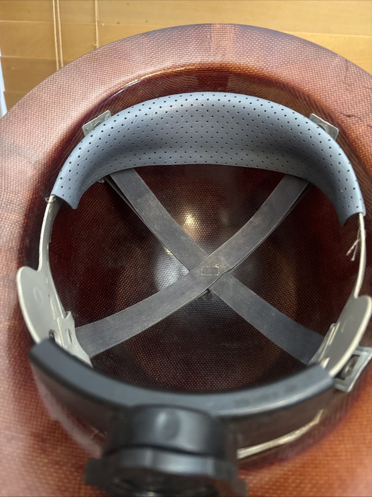 Vintage MSA Skullgard Full Brim Hard Hat Brown Fiberglass Phenolic Helmet 2011