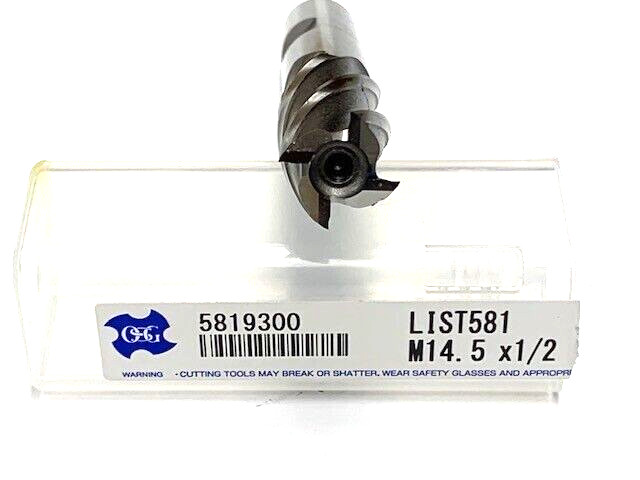 14.50 mm 4 FLUTE SINGLE END COBALT END MILL 1/2″ SHANK OSG 5819300