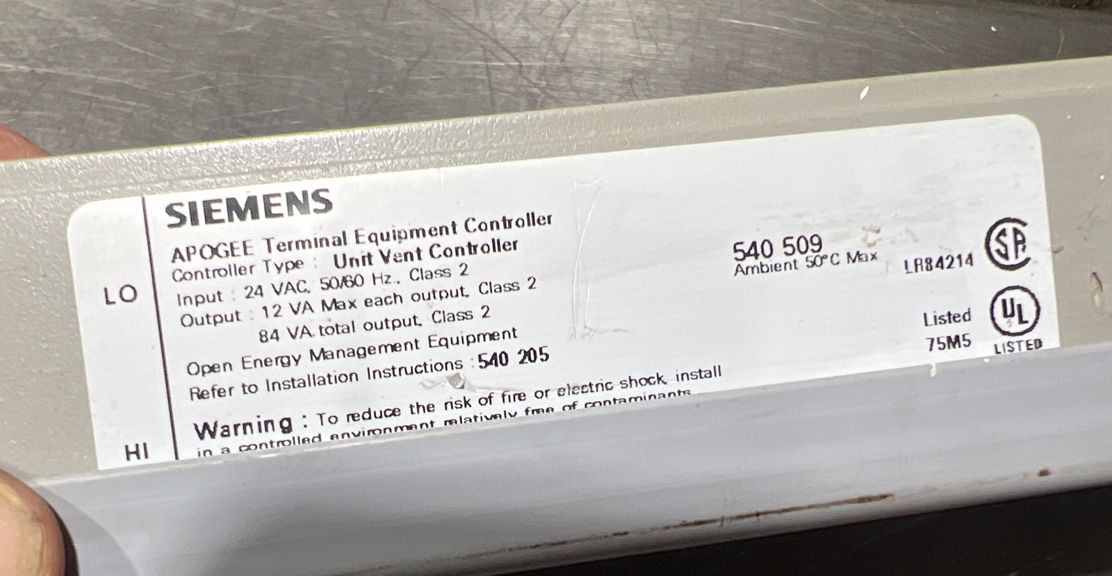 Siemens 540-509 BACnet Used Surplus